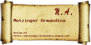 Metzinger Armandina névjegykártya